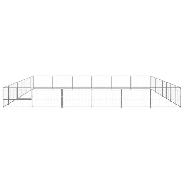 vidaXL Hundgård silver 48 m² stål Silver