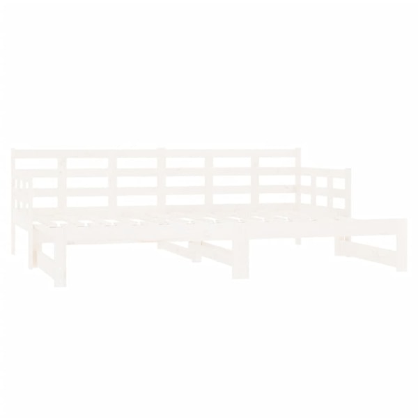 vidaXL Bäddsoffa vit massiv furu 2x(80x200) cm Vit