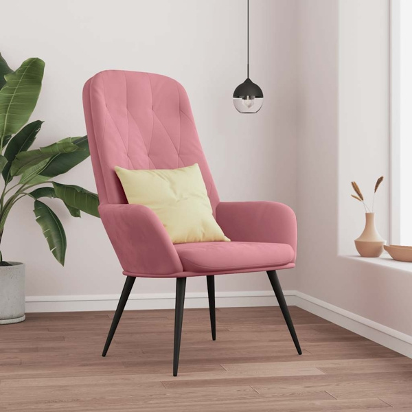 vidaXL Vilstol rosa sammet Rosa