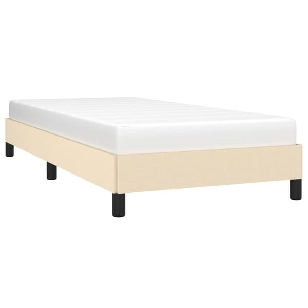 vidaXL Sängram gräddvit 90x190 cm tyg Kräm