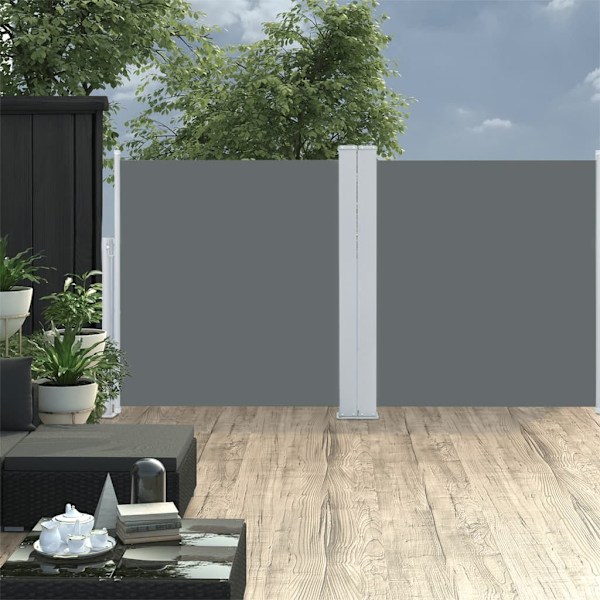 vidaXL Infällbar sidomarkis antracit 100x600 cm Antracit