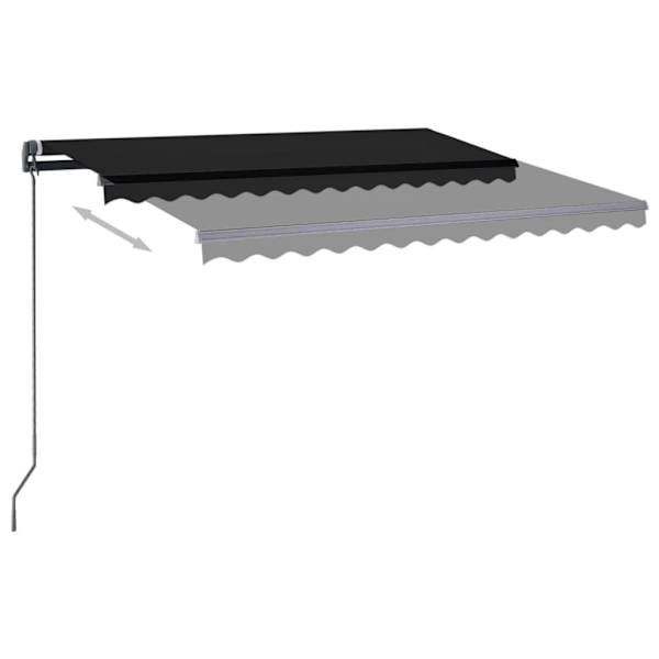vidaXL Markis manuellt infällbar med LED 3,5x2,5 m antracit Antracit
