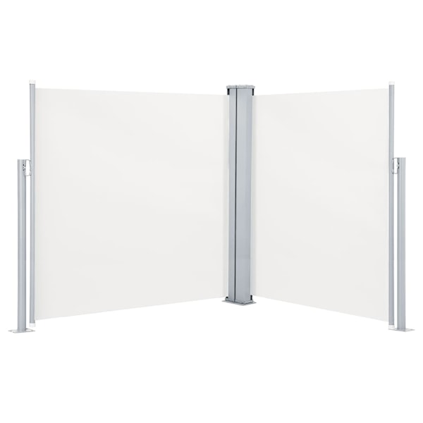 vidaXL Infällbar sidomarkis dubbel 170x600 cm gräddvit Creme