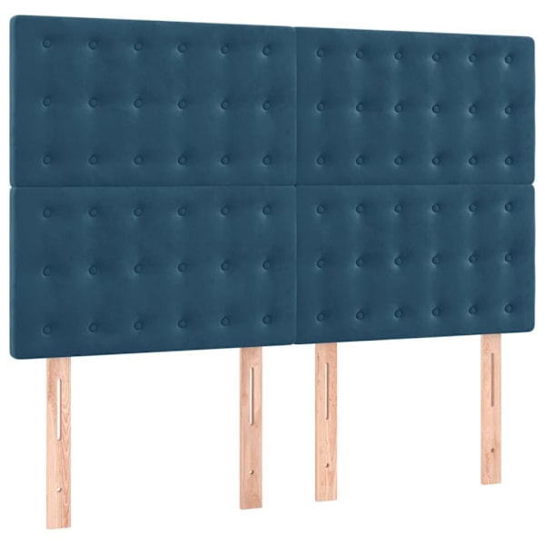 vidaXL Huvudgavlar 4 st mörkblå 72x5x78/88 cm sammet Blå