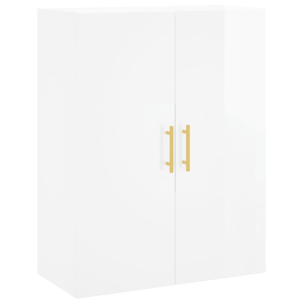 vidaXL Högskåp högglans vit 69,5x34x180 cm konstruerat trä Vit
