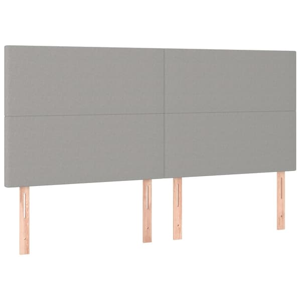 vidaXL Ramsäng med madrass ljusgrå 200x200 cm tyg Grå