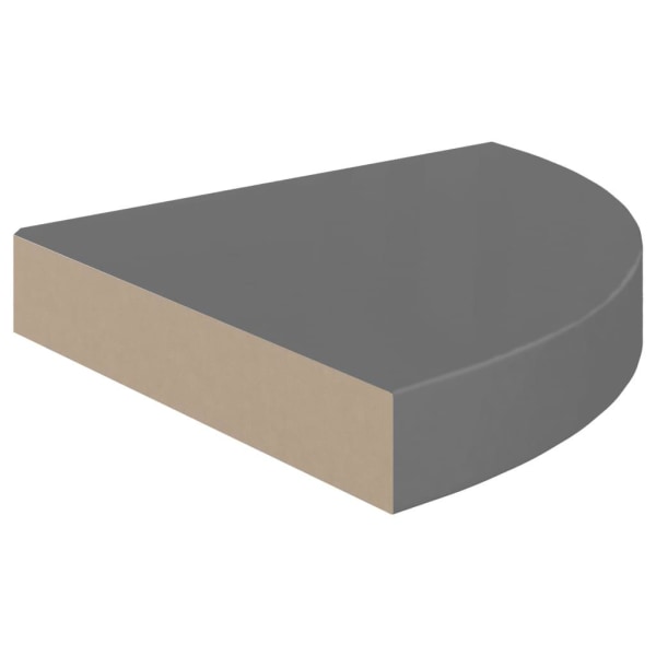 vidaXL Svävande hörnhyllor 4 st grå högglans 25x25x3,8 cm MDF grå