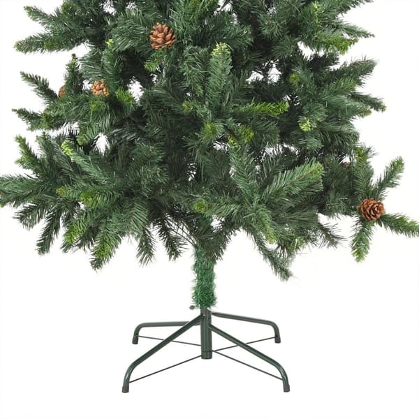 vidaXL Belyst plastgran med kulor grön 210 cm Grön