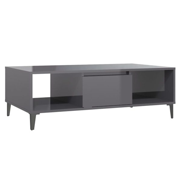 vidaXL Soffbord grå högglans 103,5x60x35 cm konstruerat trä grå