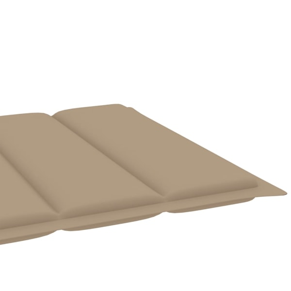 vidaXL Solsäng med bord och dyna massiv teak Beige