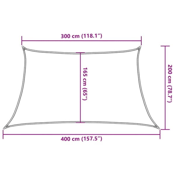 vidaXL Solsegel 160 g/m² vit 3/4x2 m HDPE Vit