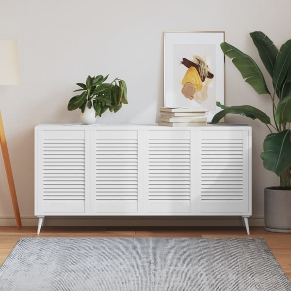 vidaXL Skåpluckor lamelldesign 4 st vit 61,5x39,4 cm massiv furu Vit