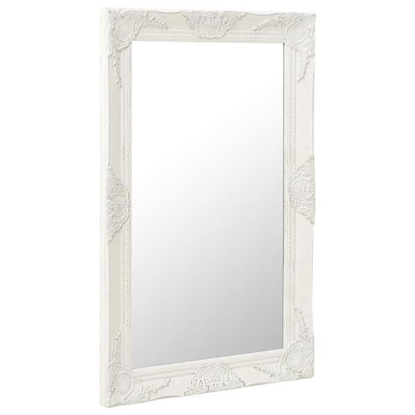 vidaXL Väggspegel barockstil 50x80 cm vit Vit