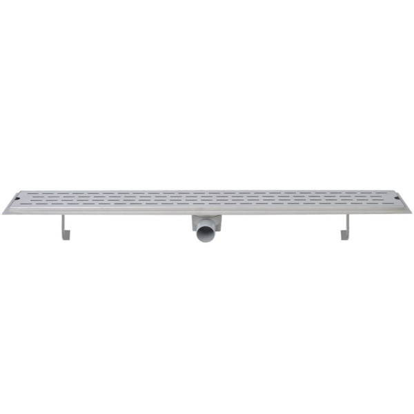 vidaXL Avlång golvbrunn 2 st rak rostfritt stål 1030x140 mm