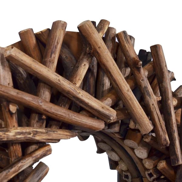 vidaXL Väggspegel rund 20 cm teak Brun