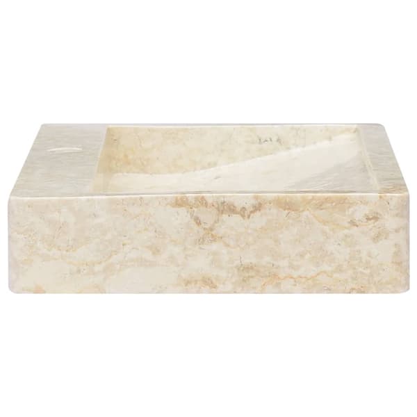 vidaXL Handfat gräddvit 58x39x10 cm marmor Creme