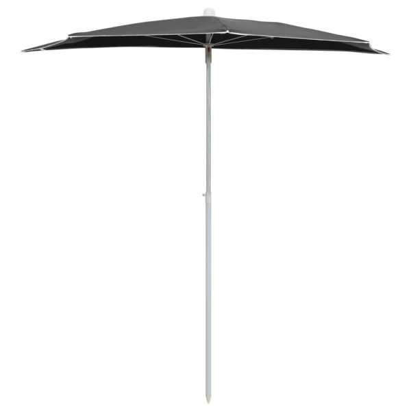 vidaXL Halvrunt parasoll med stång 180x90 cm antracit Antracit