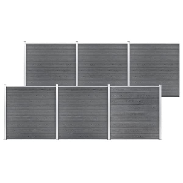 vidaXL Staketpanel WPC 1045x186 cm grå grå
