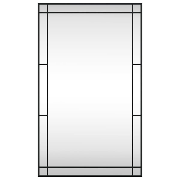 vidaXL Väggspegel svart 60x100 cm rektangulär järn Svart