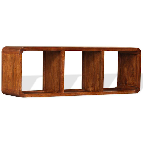 vidaXL Tv-bänk i massivt trä med honungsfinish 120x30x40 cm Brun