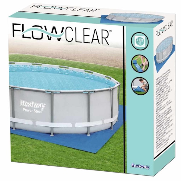 Bestway Markduk för pool Flowclear 488x488 cm Blå