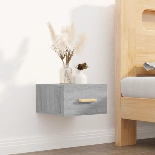 vidaXL Väggmonterade sängbord grå sonoma 35x35x20 cm Grå