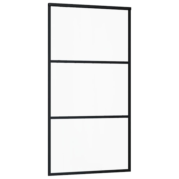 vidaXL Skjutdörr med beslagset ESG glas och aluminium 102x205 cm Svart
