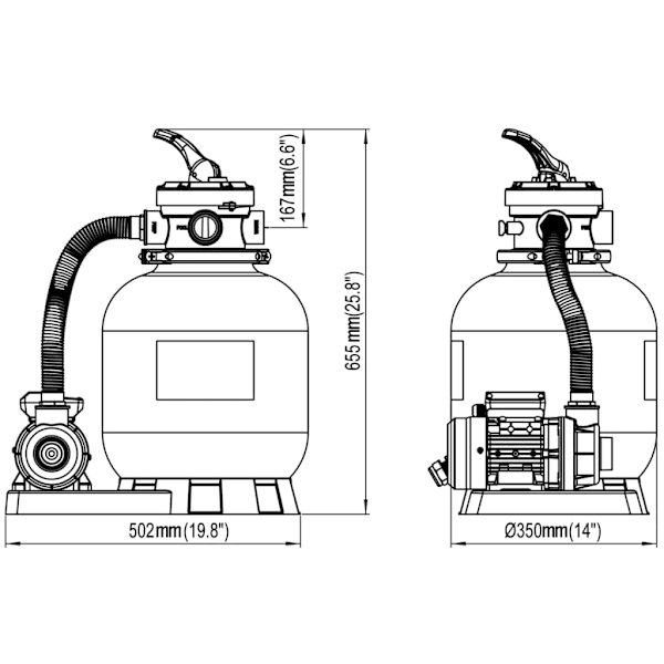vidaXL Sandfilterpump 18000L/h Grå