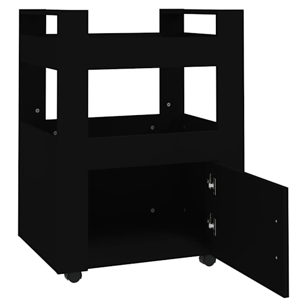 vidaXL Köksvagn svart 60x45x80 cm konstruerat trä Svart