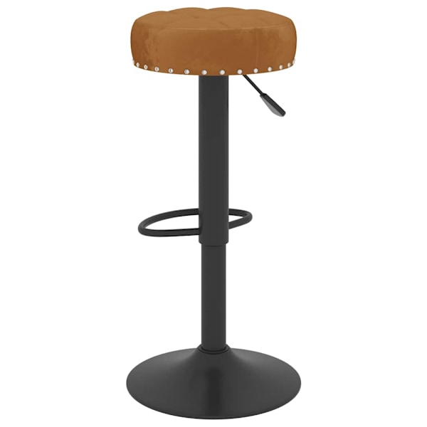 vidaXL Barstolar 2 st brun sammet Brun