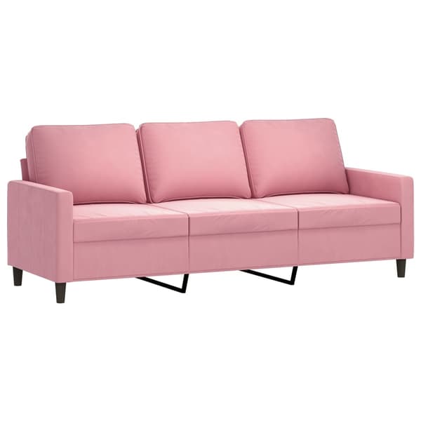 vidaXL Soffgrupp 4 delar rosa sammet Rosa
