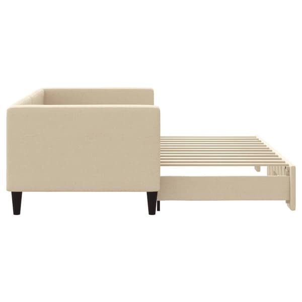 vidaXL Dagbädd utdragbar gräddvit 80x200 cm tyg Kräm