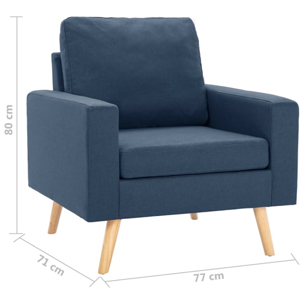 vidaXL Fåtölj blå tyg Blå
