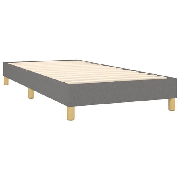 vidaXL Ramsäng med madrass mörkgrå 90x200 cm tyg Grå