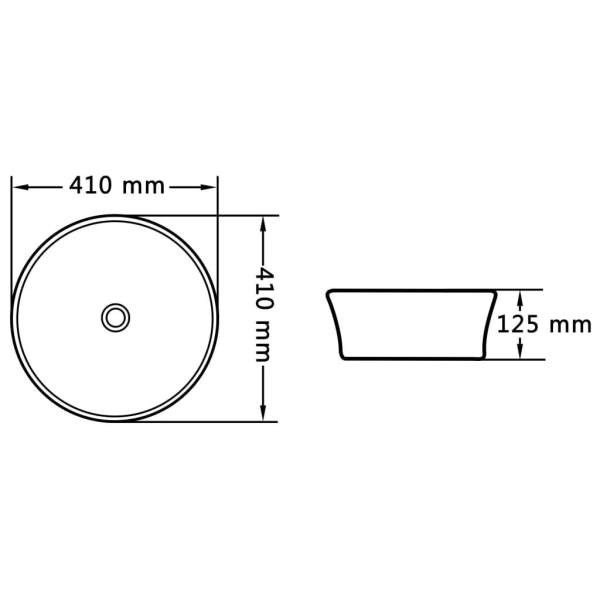 vidaXL Handfat 41x12,5 cm keramik vit Vit