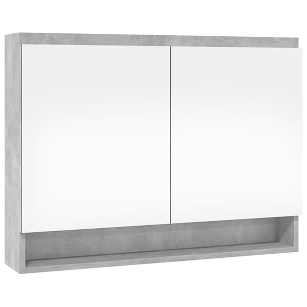 vidaXL Spegelskåp för badrum betonggrå 80x15x60 cm MDF grå