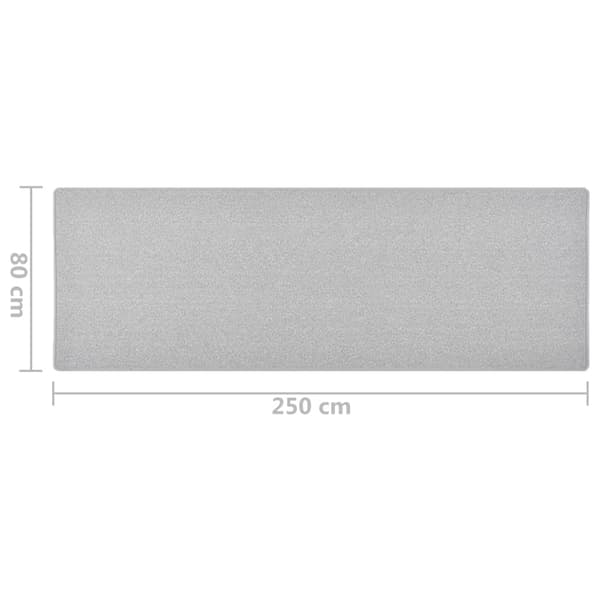 vidaXL Gångmatta ljusgrå 80x250 cm grå