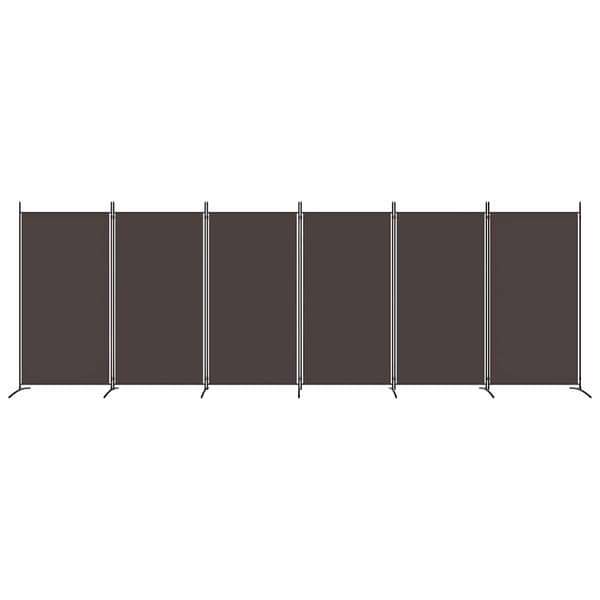 vidaXL Rumsavdelare 6 paneler brun 520x180 cm tyg Brun