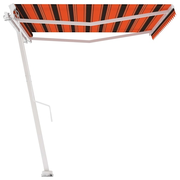 vidaXL Fristående markis manuellt infällbar 450x300 cm orange/brun Orange