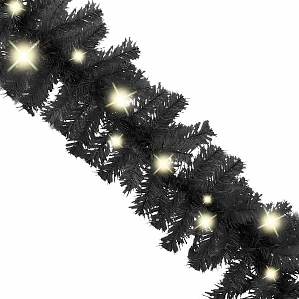 vidaXL Julgirlang med LED-lampor 20 m svart Svart