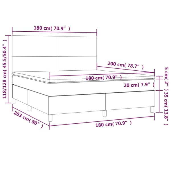 vidaXL Ramsäng med madrass mörkblå 180x200 cm sammet Blå