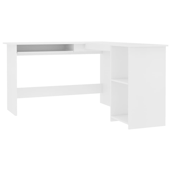 vidaXL Skrivbord L-format vit 120x140x75 cm konstruerat trä Vit