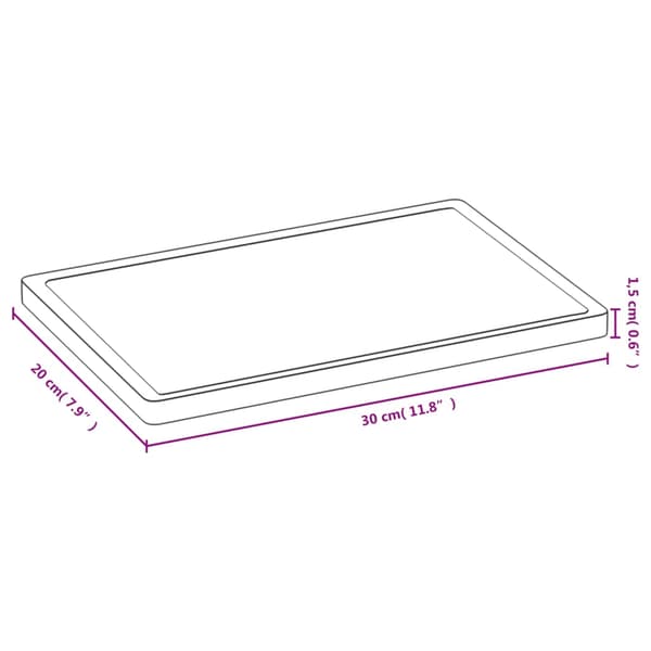 vidaXL Skärbräda 30x20x1,5 cm bambu Brun