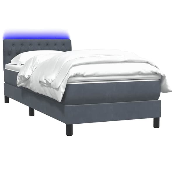 vidaXL Ramsäng med madrass mörkgrå 80x210 cm sammet Grå