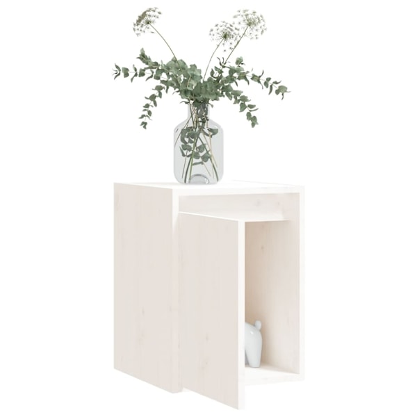 vidaXL Väggskåp 2 st vit 30x30x40 cm massiv furu Vit