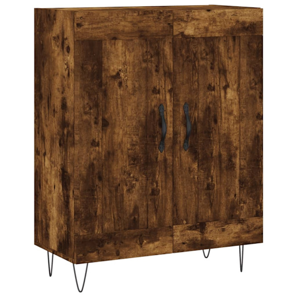 vidaXL Högskåp rökfärgad ek 69,5x34x180 cm konstruerat trä Brun