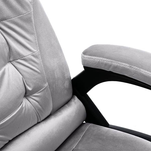 vidaXL Massagekontorsstol ljusgrå sammet grå