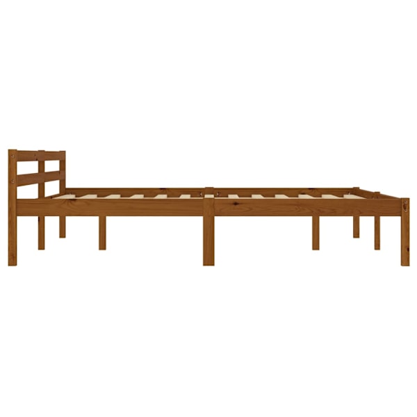 vidaXL Sängram honungsbrun massiv furu 180x200 cm Brun