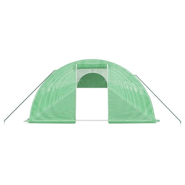 vidaXL Växthus med stålram grön 80 m² 20x4x2 m Grön
