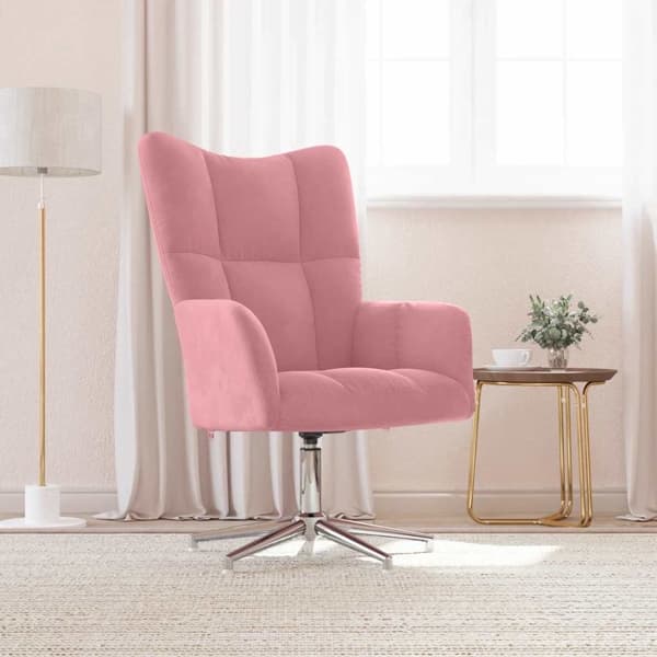 vidaXL Vilstol rosa sammet Rosa